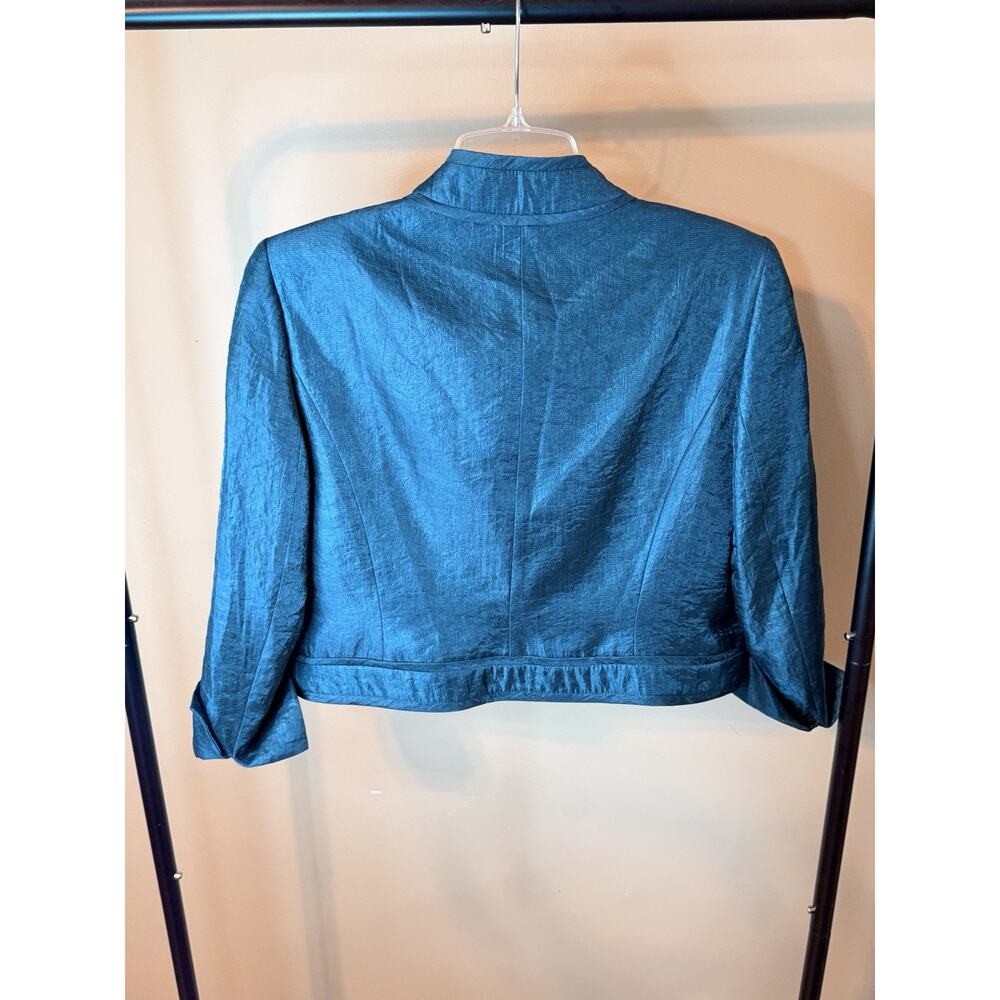 Kasper Peacock Sleeveless Dress with Beaded Top and Jacket Size 8 - Picture 11 of 11